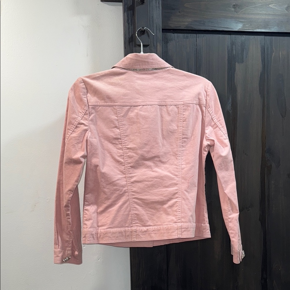 Berek Light Pink Jean Jacket with Embellished Buttons - Picture 8 of 9